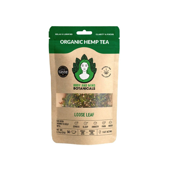 Body and Mind Botanicals 560mg CBD Cannabis Herbal Tea Loose Leaf